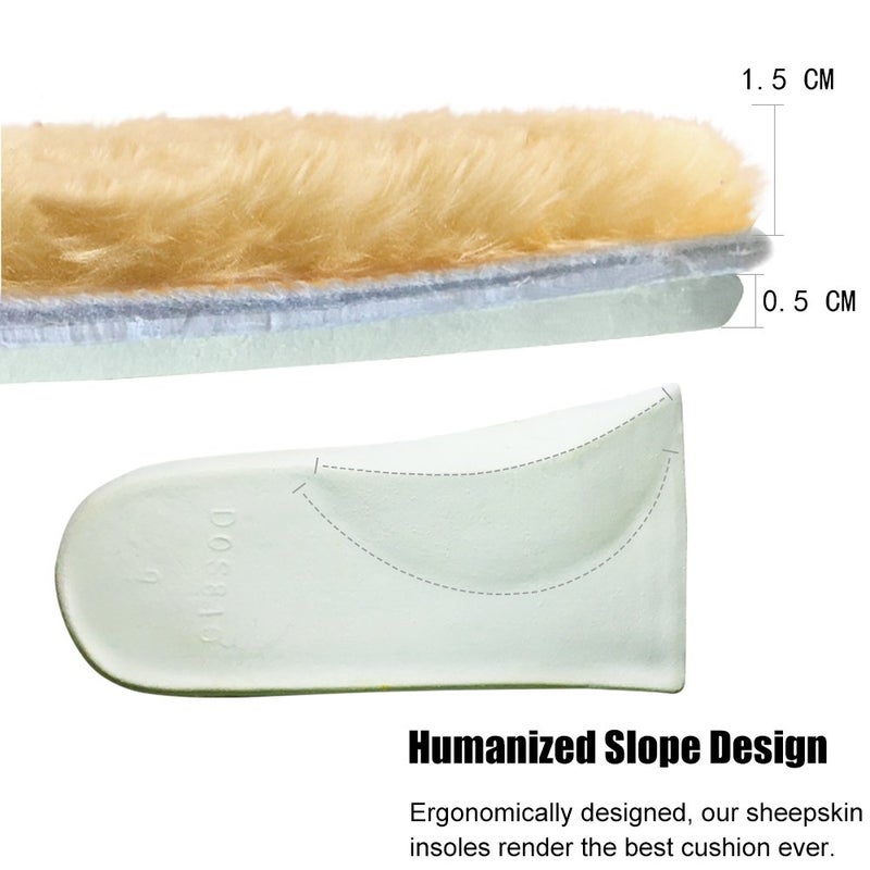 ABUSA Sheepskin Insoles Women's Premium Think Wool Fur Fleece Inserts Cozy & Fluffy 11 - Image 5